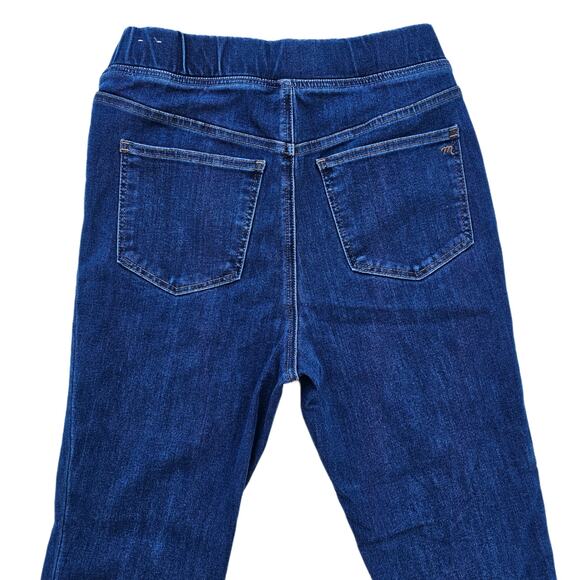 Elastic Waist Jeans Madewell Pull On Skinny Jean Size 28 Dark Stretch Denim Crop - Picture 9 of 10